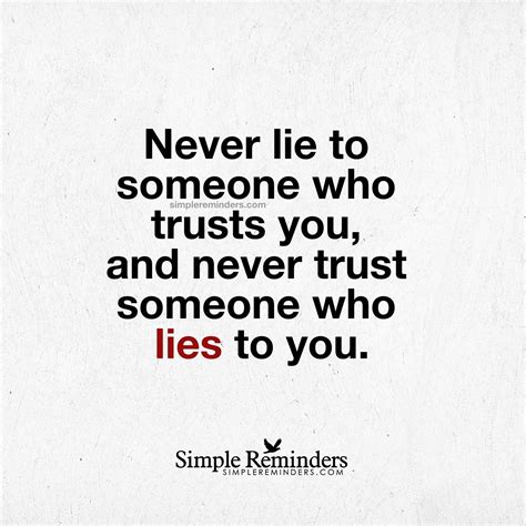 Never Lie To Someone Who Trusts You And Never Trust Someone Who Lies