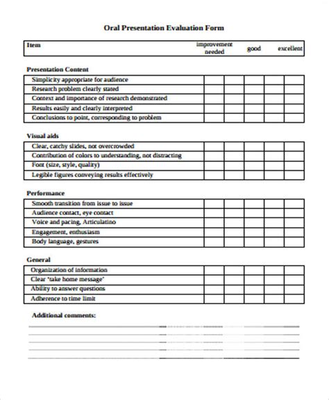 Free 9 Sample Presentation Evaluation Forms In Ms Word Pdf