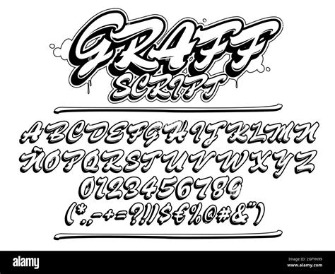 Graffiti Script Font Uppercase Lettering Typeface Vector Alphabet