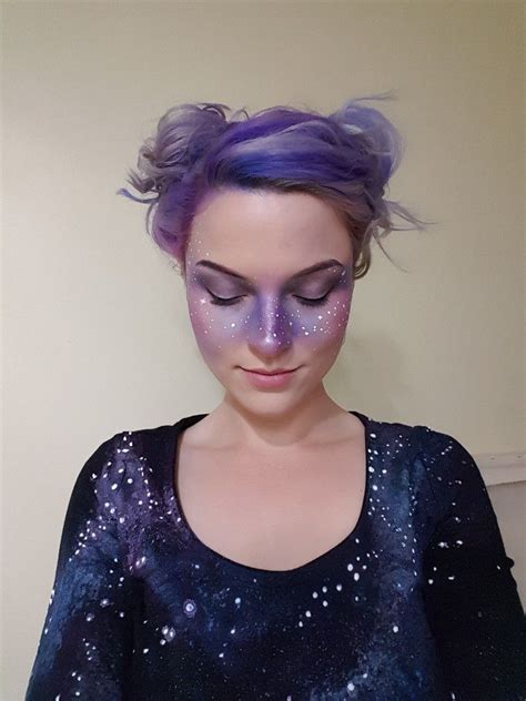 Galaxy Make Up Galaxy Makeup Galaxy Costume Diy Outerspace Milky Way Solar System Kostüme