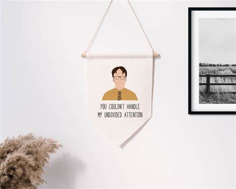 Dwight Schrute The Office Banner Undivided Attention Etsy Uk