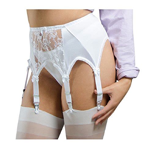 Stockings HQ Women S Classic Strap Lace Front Suspender Belt Large