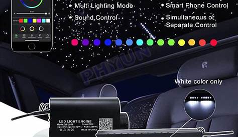 16W Car Headliner Star Light kit Roof Ceiling Lights Fiber Optic RGBW