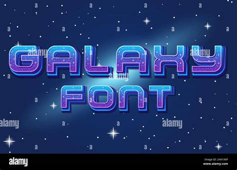 Galaxy Font Logo On Space Background Illustration Stock Vector Image