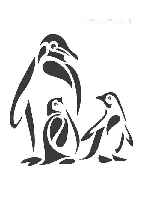 Penguin Trio Stencil Glitzcraft