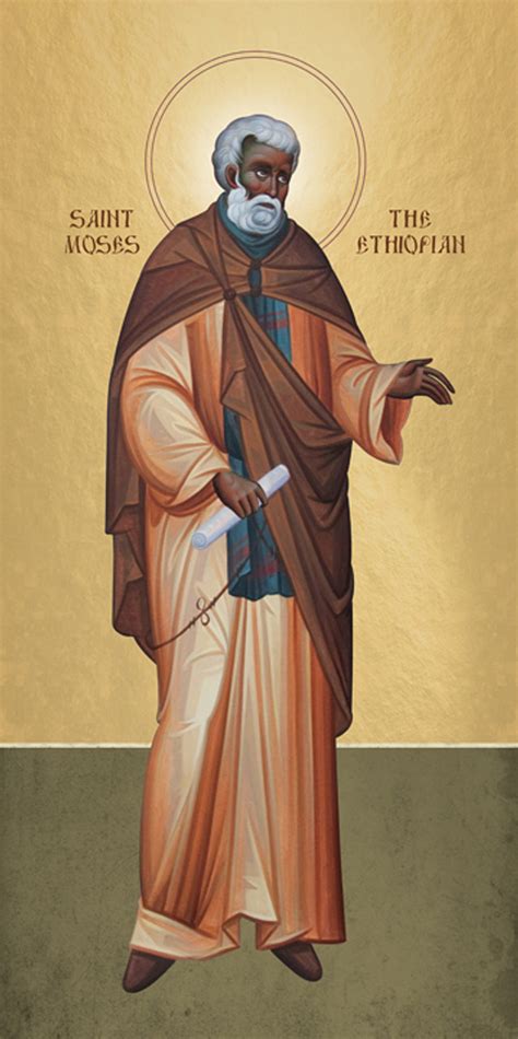 Icon Of St Moses The Ethiopian Standing 20th C 1mo50 Uncut