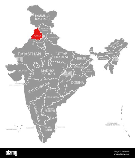 India Map Punjab Cut Out Stock Images And Pictures Alamy