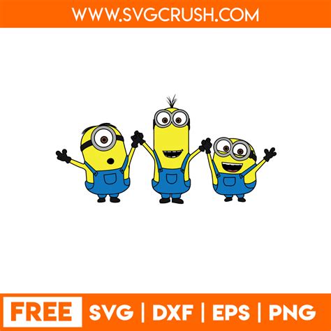 Free Despicable Me Minions SVG Cut Files DXF PNG EPS Format Available Free Svg Cricut Svg