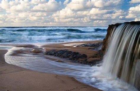 Ocean Waterfall Azenhas Do Mar Portugal Water Floating In Water