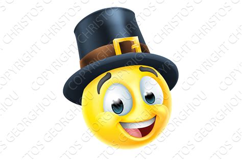 Thanksgiving Pilgrim Emoticon Emoji Photoshop Graphics ~ Creative Market