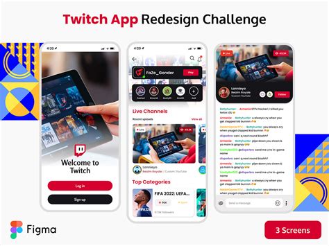 Twitch App Redesign Challenge Uplabs
