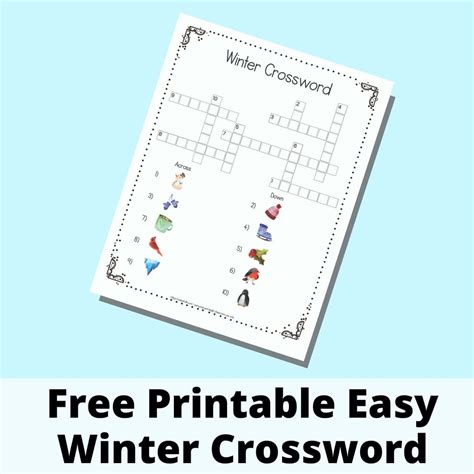 Free Easy Winter Crossword Printable For Kids The Artisan Life