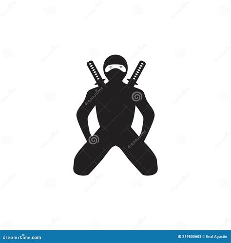 Black Ninja Icon Logo Design Template Stock Vector Illustration Of