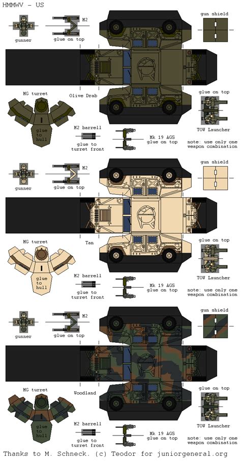 Us Hmmwv 3d Fold Up Paper Miniature With Images Rękodzieło