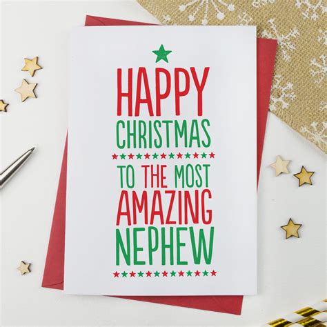 Amazing Nephew Xmas Card Christmas Card A Is For Alphabet