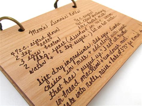 Handwritten Recipe Wooden Recipe Book Your Exact Handwriting Etsy