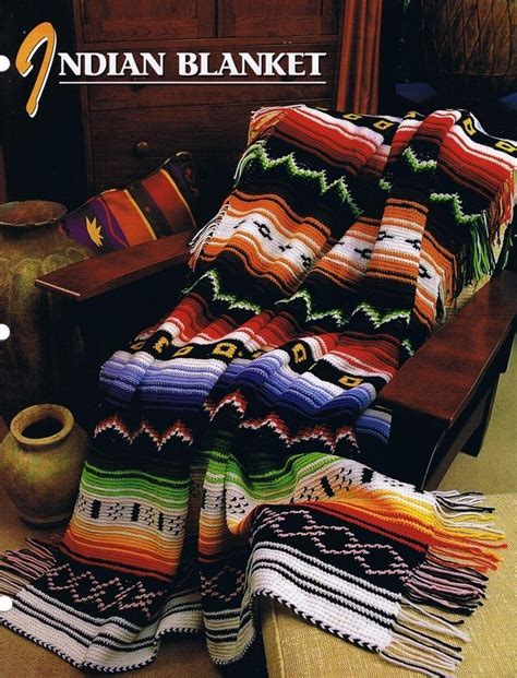 Indian Blanket Annies Attic Crochet Afghan Pattern Instruction Leaflet