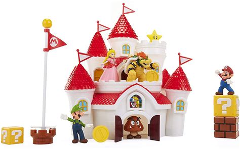 super mario 70843 4l nintendo super mario deluxe mushroom kingdom castle playset with 5 2 5