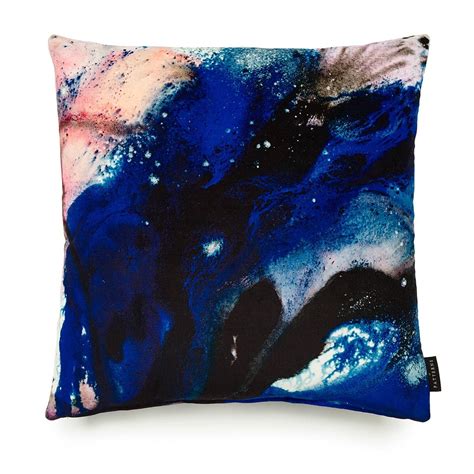 Beyond Nebulous Pink & Blue Cotton Velvet Cushion by 17 ...