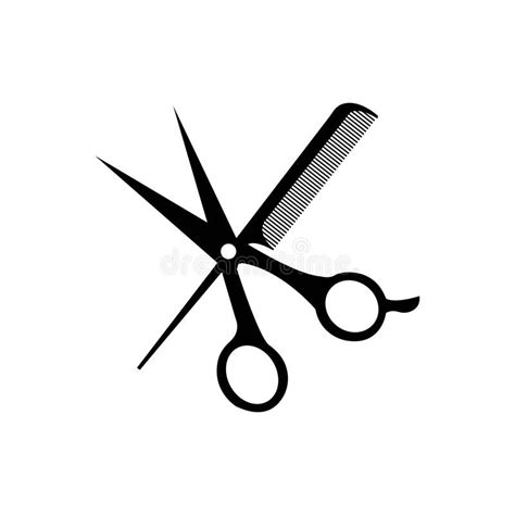 Hair Salon With Scissors And Comb Icon Stock Vector Illustration Of