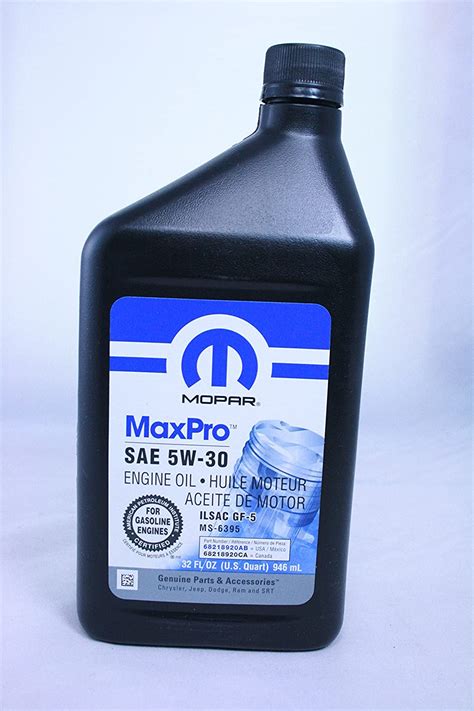 Mopar Genuine Chrysler Maxpro Sae 5w 30 Motor Oil 1 Quart