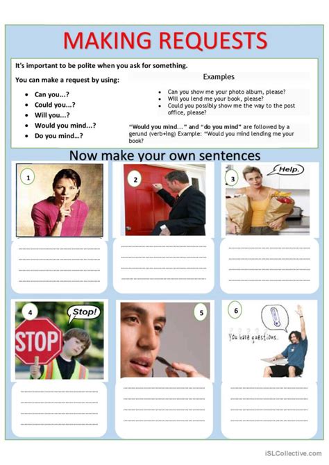 Making Requests Discussion Starters English Esl Worksheets Pdf And Doc