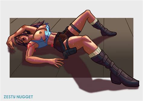 Lara Croft Exhausted Commission By Zestynugget Hentai Foundry