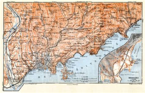 Home And Living Globes And Maps 1887 Vintage Map Of Monaco Home Décor Pe