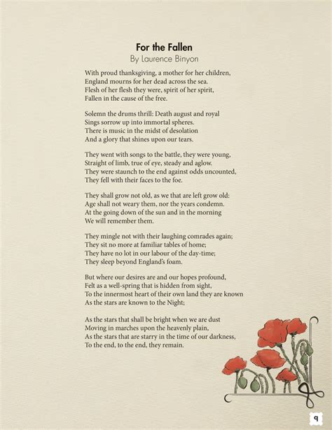 For The Fallen And Other Poems Page From Laurence Binyons Seminal