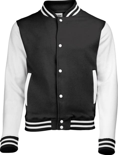 Awdis Kinder Unisex Varsity Jacket Schoolkleding Jet Zwart
