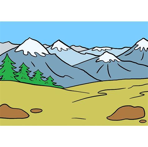 How To Draw Mountains Really Easy Drawing Tutorial Mountain Drawing