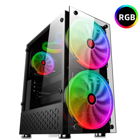 Rgb Computer Case Double Side Tempered Glass Panels Atx Gaming Water
