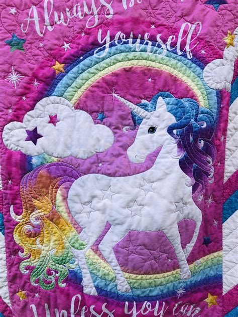 Unicorns And Rainbows Etsy Colorful Quilts Quilting Techniques
