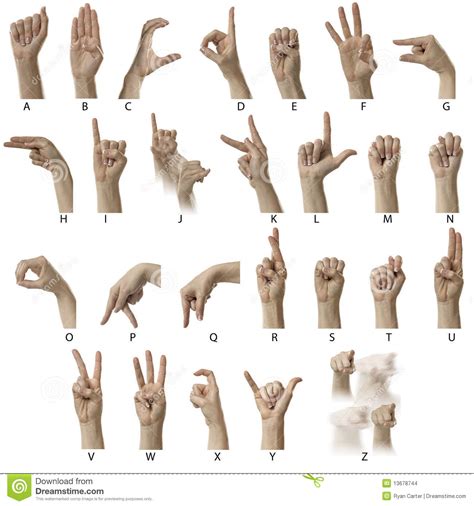 Start learning asl today with free online classes: Alfabet ASL met etiketten stock foto. Image of orde, achtergrond - 13678744