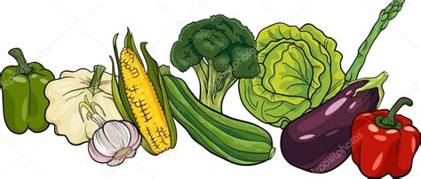 Verduras De Jardín Frescas De Dibujos Animados — Vector De Stock