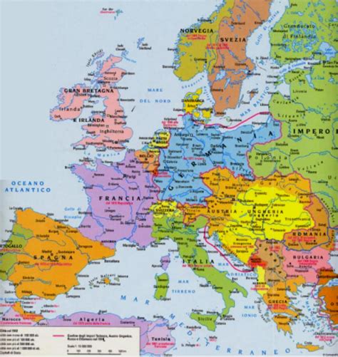 Quadro paesi dell'europa politica mappa con i. Cartina Politica Europa 1900 | onzemolen