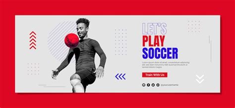 Free Vector Flat Soccer Social Media Cover Template