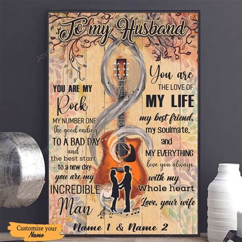 Personalized To My Husband Guitar Poster Poster Art Design