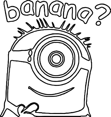 Minion Banana Question Coloring Page