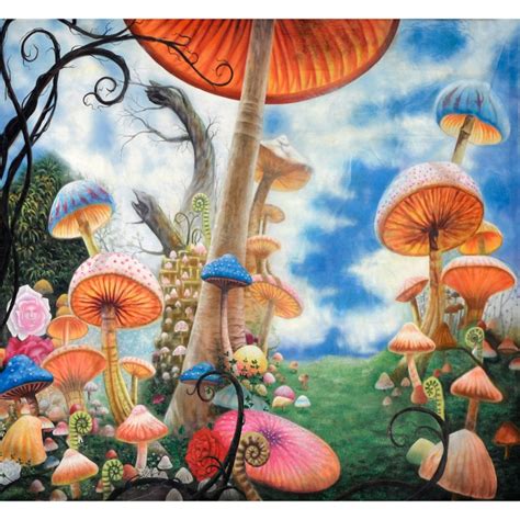 Alice In Wonderland Mushroom Forest Backdrop BD 0063