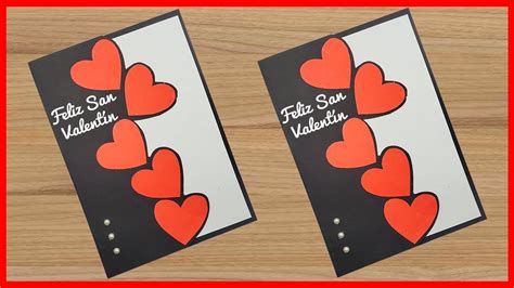 Tarjeta SIMPLE para el día del amor y la amistad Manualidades para San Valentín Valentine