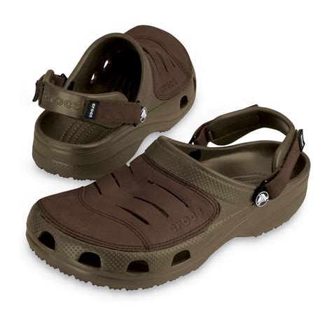Crocs Yukon Shoe Chocolate A Leather Topped Croslite Clog Crocs From