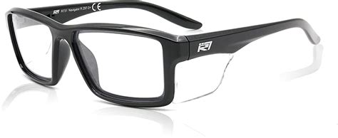Safety Glasses Ansi Z87 2 Clear With Integrated Side Shields Gloss Black Frame