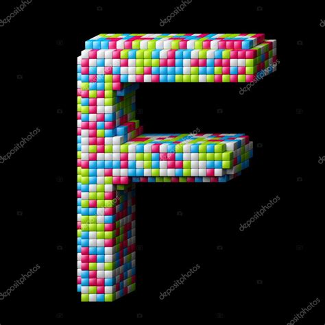 3d Pixelated Alphabet Letter F Stock Photo By ©madgooch 23215586