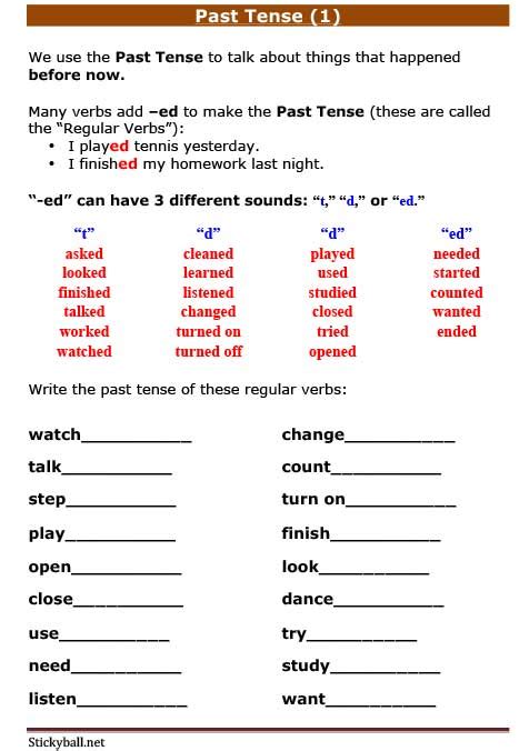 Printable Worksheets For Simple Past Tense Englishgrammarsoft Vrogue