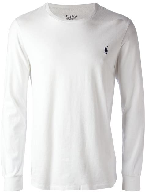 Polo Ralph Lauren Long Sleeve Tshirt In White For Men Lyst