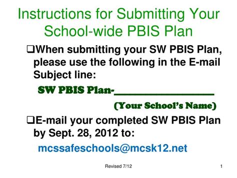 Ppt Instructions For Submitting Your School Wide Pbis Plan Powerpoint