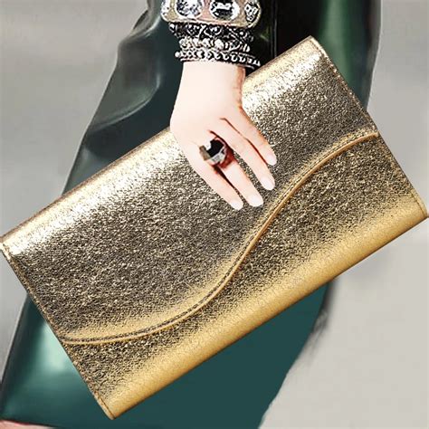 Luxury Gold Women Clutch Bag Evening Purse Ladies Day Clutch Chain