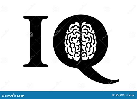 Intelligence Quotient Iq With Brain Stock Vector Illustration Of