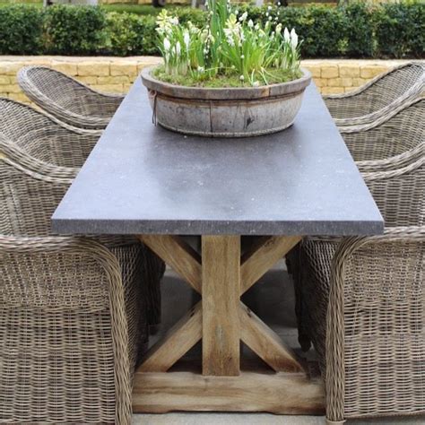 Online shopping for dining tables from a great selection at patio, lawn & garden store. Hand Crafted Oak Table with Belgian Blue Stone Tops ...